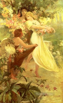  Czech Art Painting - Spirit Of Spring Czech Art Nouveau Alphonse Mucha